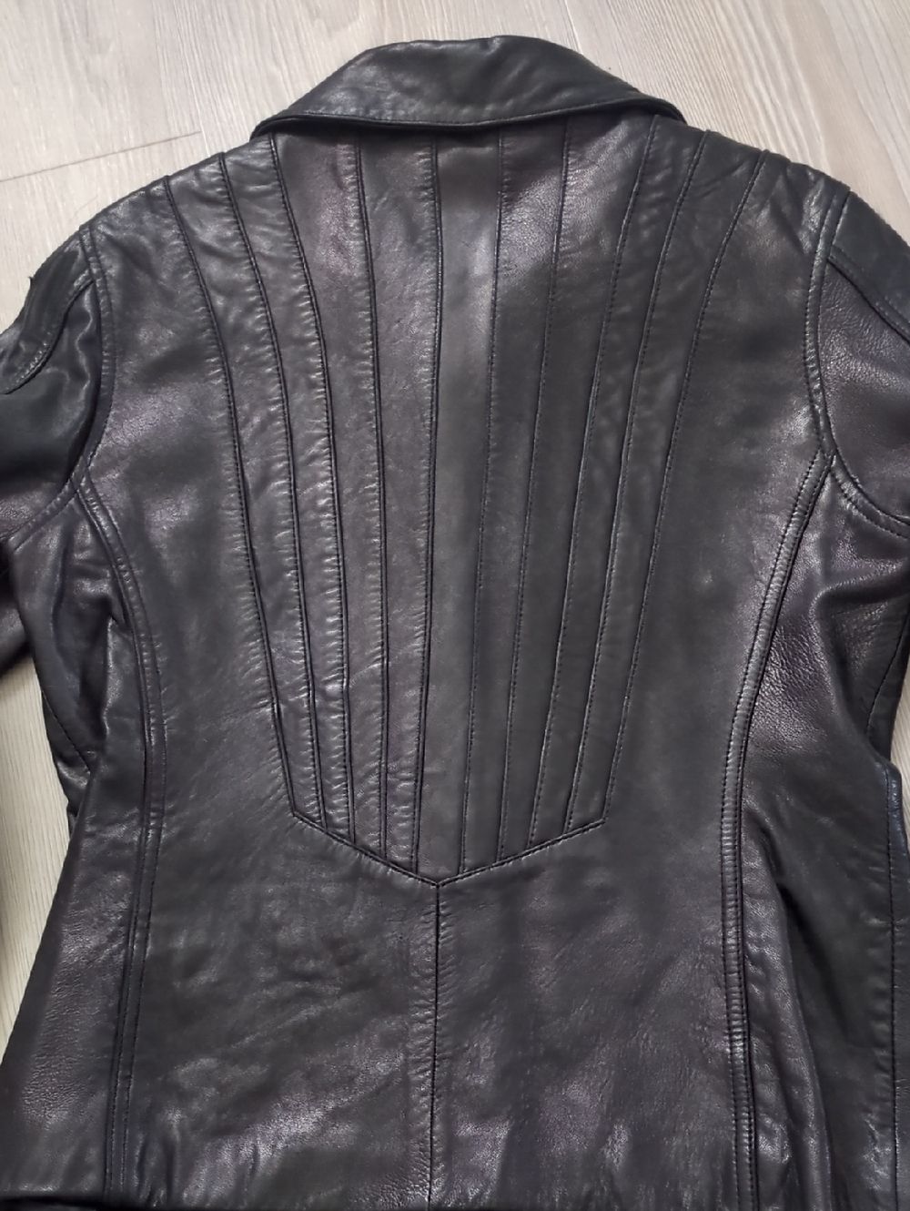 Avanti Black Paneled-Back Leather Jacket M Badass Perfect Motorcycle Edgy Street